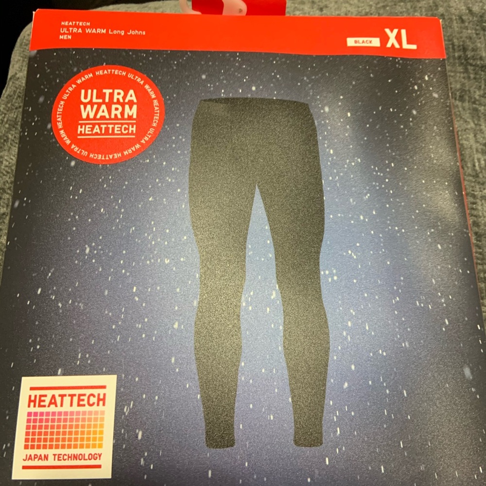BRAND NEW Men's size XL black long johns. Ultra Warm HEATTECH.